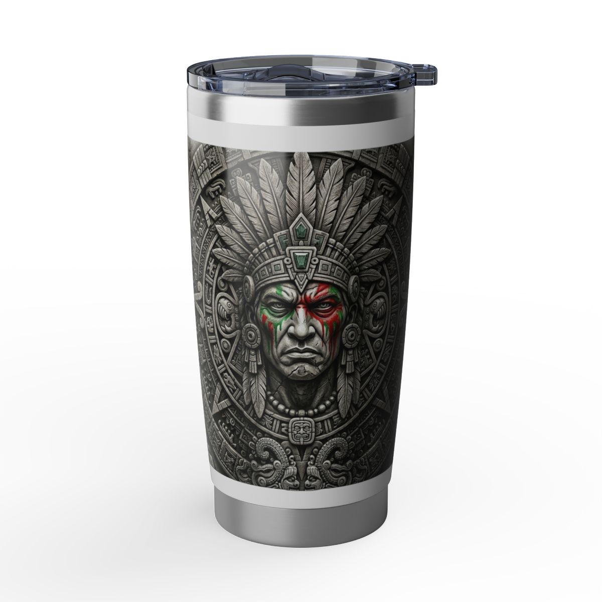 Aztec Skull Stone Pattern Tumbler