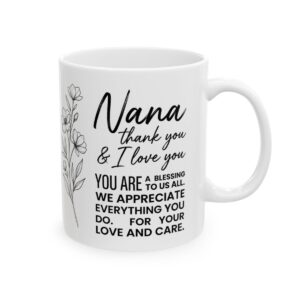 Nana Floral Script Ceramic Mug