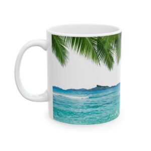 Tropical Palm Beach Scene Mug